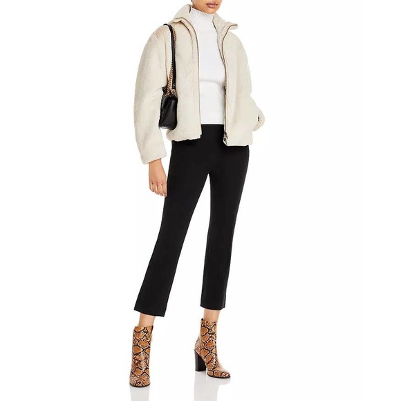 VINCE. Pants - VINCE Black Velvet Cropped Split Hem Stretch Pants Pull On Style size Small